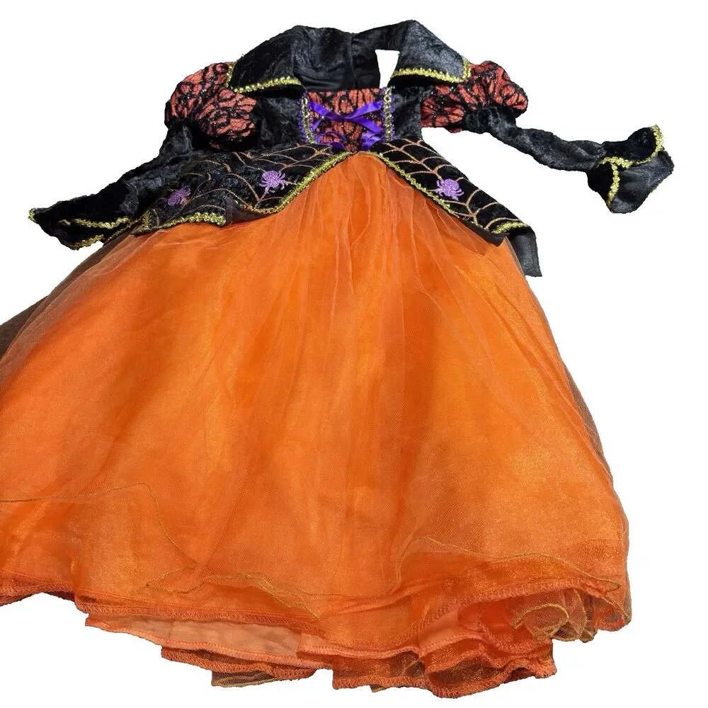 Rubie's Orange Spider Witch Girl's Small (5-6) Halloween Costume Dress Up - Picture 12 of 16